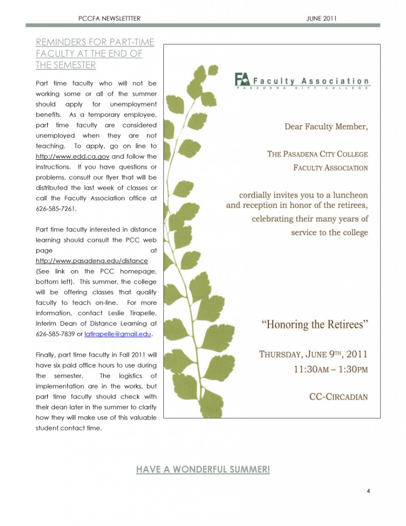 PCCFA Newsletter June 2011 - Page 4
